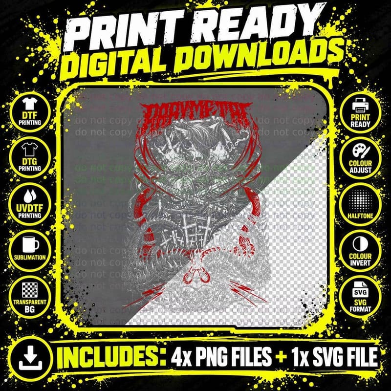 Bodymetal Red Dripping Gothic Logo Skull Snakes Grey Png SVG Digital Bundle