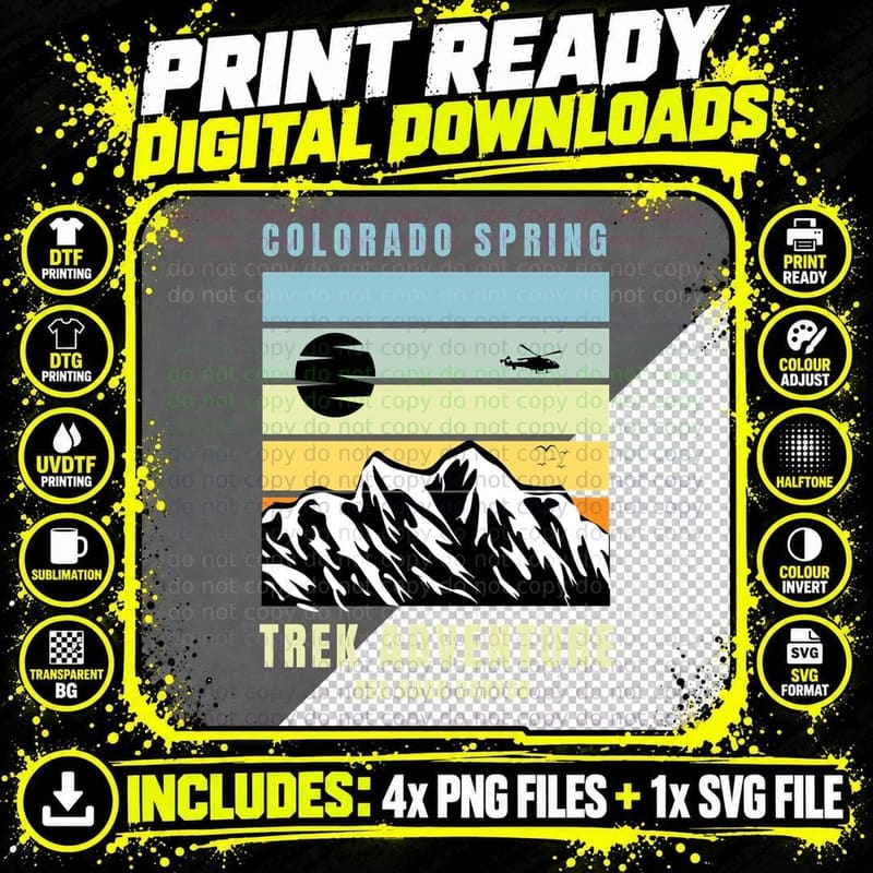 Colorado Trek Spring Adventure Red Rock Canyon Mountains Png SVG Digital Bundle
