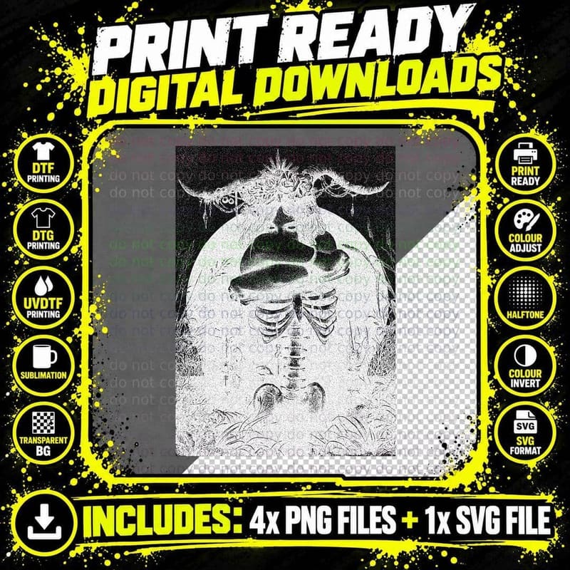 Occult Gothic Dark Satanic Unholy Witchcraft Grunge Emo Png SVG Digital Bundle