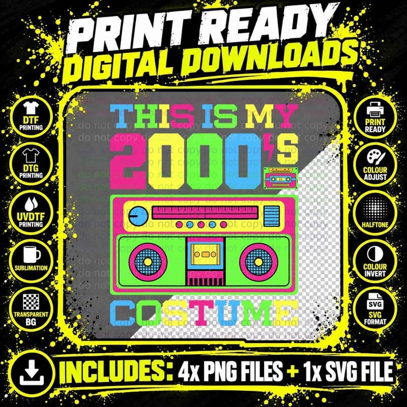 2000s Costume 2000s Hip Hop Outfit Early 2000s Style Png SVG Digital Bundle