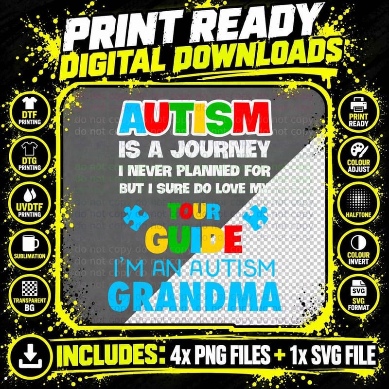 Autism Is a Journey I Never Planned for but I Sure Do Png SVG Digital Bundle