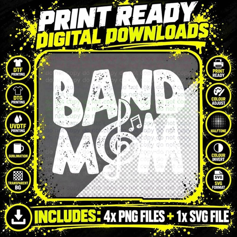 Band Mom Marching Band Mama Senior Musical Band Mom Life Png SVG Digital Bundle