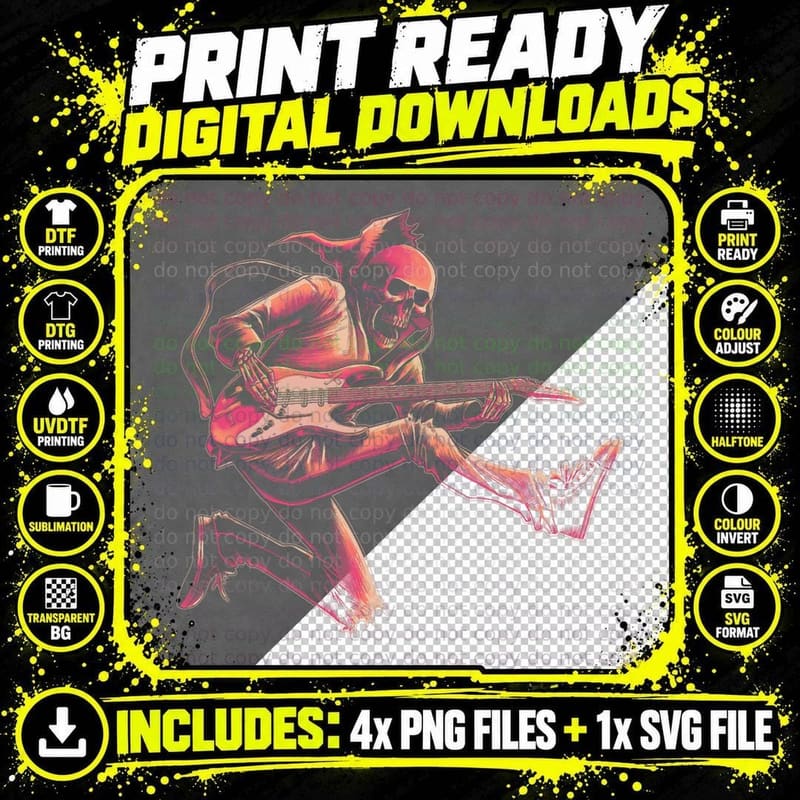 Band Shirts Rock and Roll Guitar T Shirts for Men Band Png SVG Digital Bundle