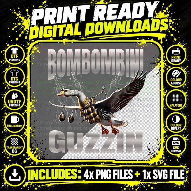 Bombombini Guzzini Brainrot Italian Brainrot Bootleg Png SVG Digital Bundle