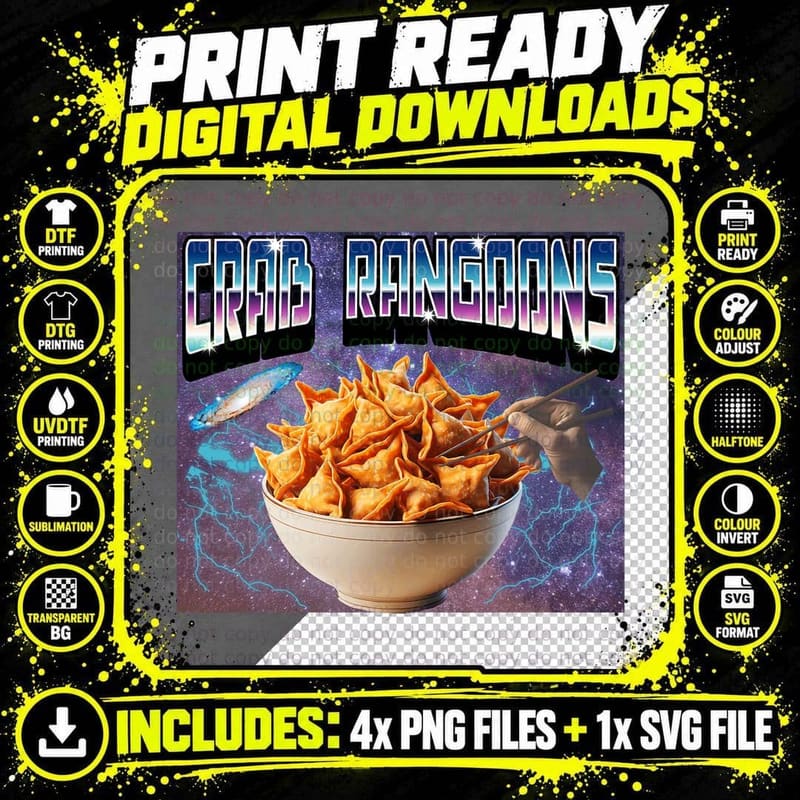 Bootleg Rap Aesthetic Goons Meme Funny Crab Rangoons Png SVG Digital Bundle