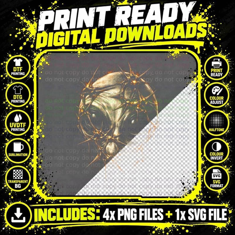Demon Skull Halftone T-Shirt, Evil Spirit Tee Png SVG Digital Bundle