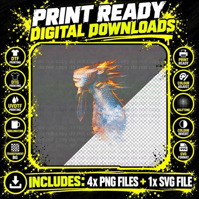 Disintegrating Wireframe Head T-Shirt Png SVG Digital Bundle