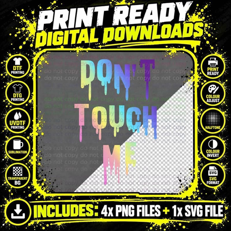 Don't Touch Me - Pastel Goth Grunge Aesthetic E-Girl Png SVG Digital Bundle