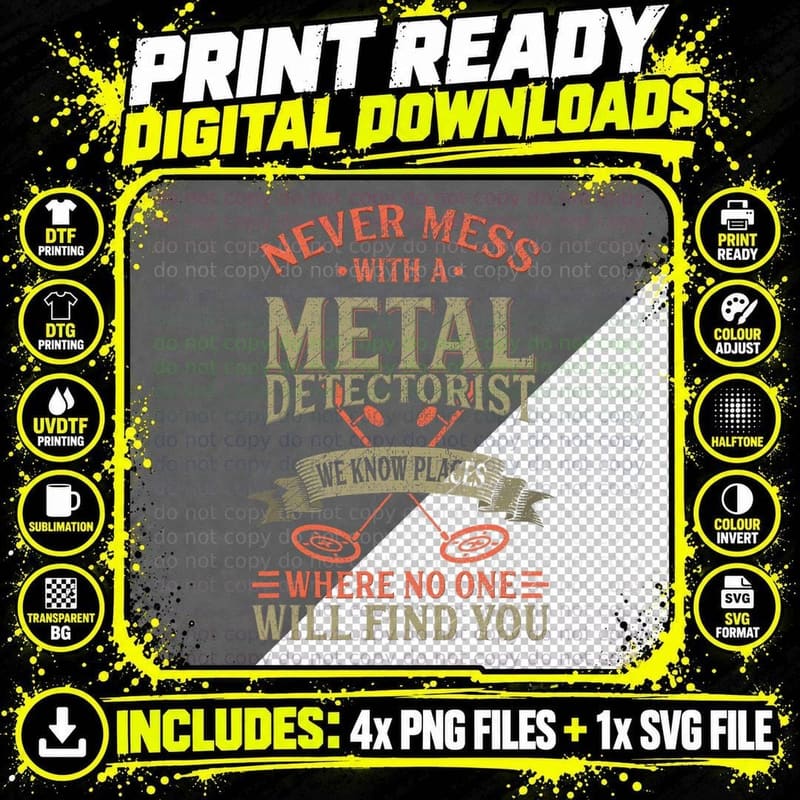 Funny Detectorist Metal Detecting Detectoring Png SVG Digital Bundle