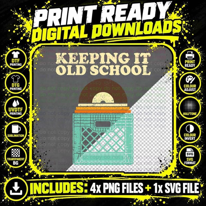 Funny Vinyl Record Art Vinyl Records Lover Album Men Png SVG Digital Bundle
