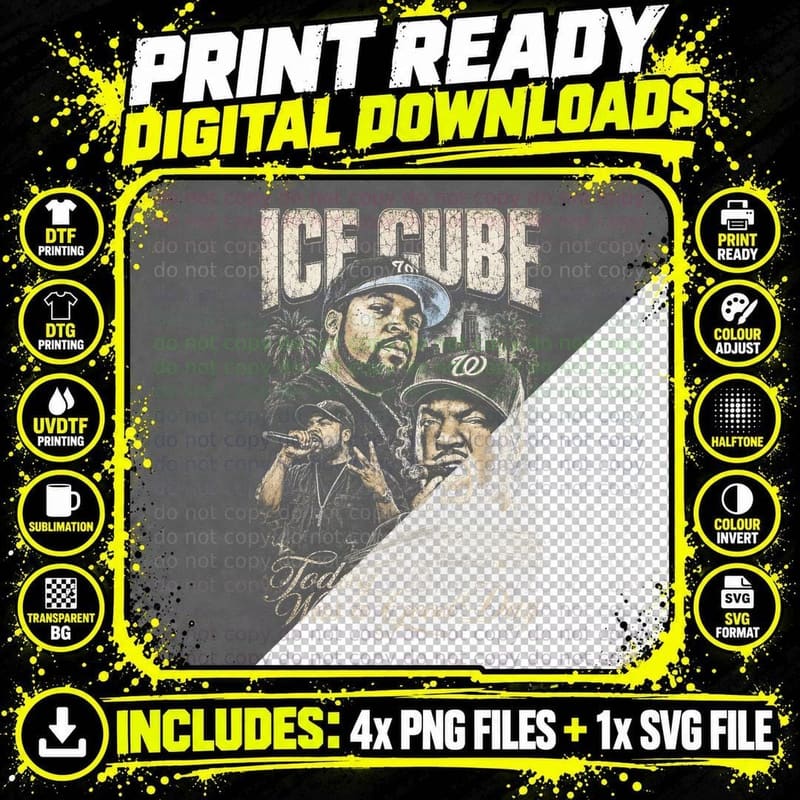 Gangster Rapper Halftone T-Shirt, West Coast Hip Hop Png SVG Digital Bundle