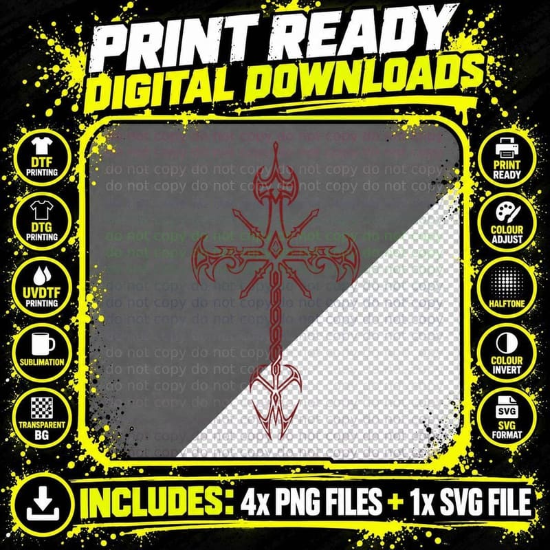 Goth Aesthetic Gothic Cross, Dark Fashion Png SVG Digital Bundle