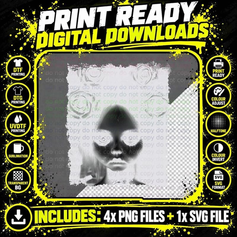 Goth Aesthetic Grunge Occult Emo Satanic Gothic Girl Png SVG Digital Bundle