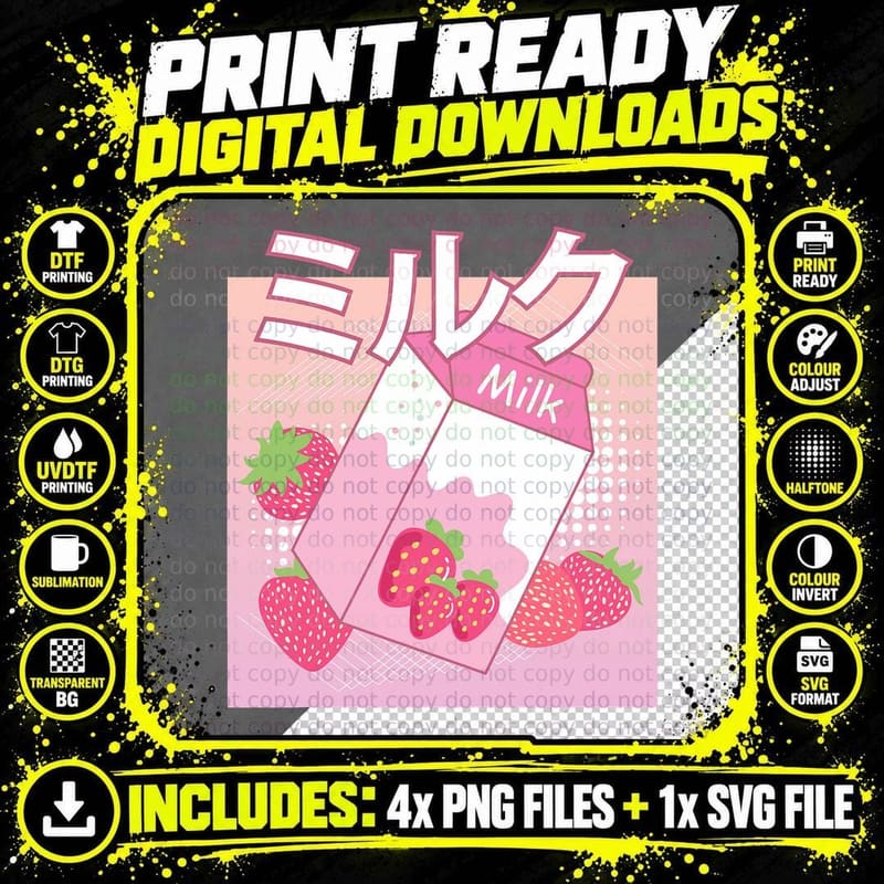 Kawaii Pastel Goth Japanese Fashion Soft Grunge Clothing Png SVG Digital Bundle