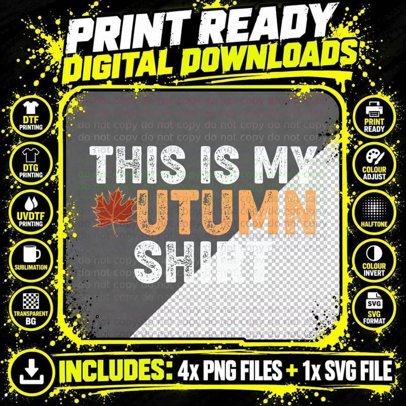 This Is My Autumn Shirt Fall T-Shirt Png SVG Digital Bundle