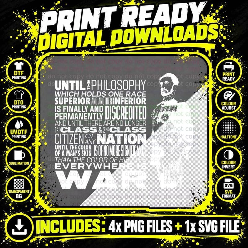 Until the Philosophy Haile Selassie War Speech Reggae Png SVG Digital Bundle