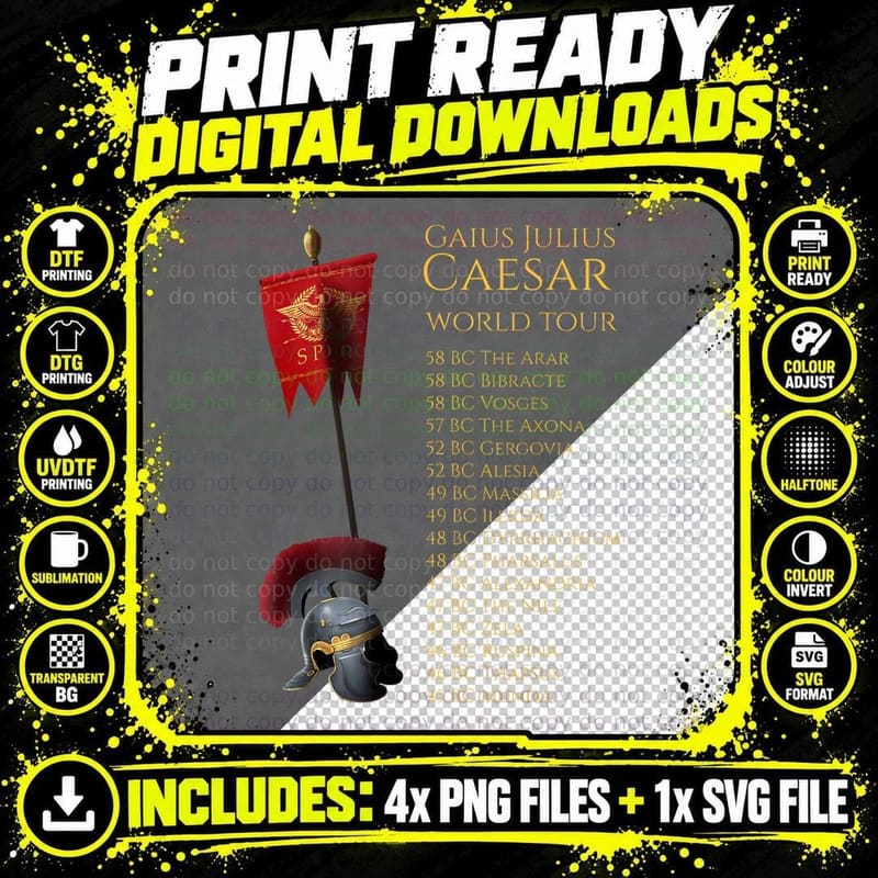 Ancient Rome - Julius Caesar World Tour - Roman Eagle Png SVG Digital Bundle