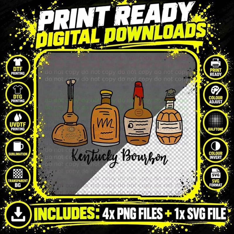 Bourbon Whiskey Favorite Bourbons Distillery Tour Png SVG Digital Bundle