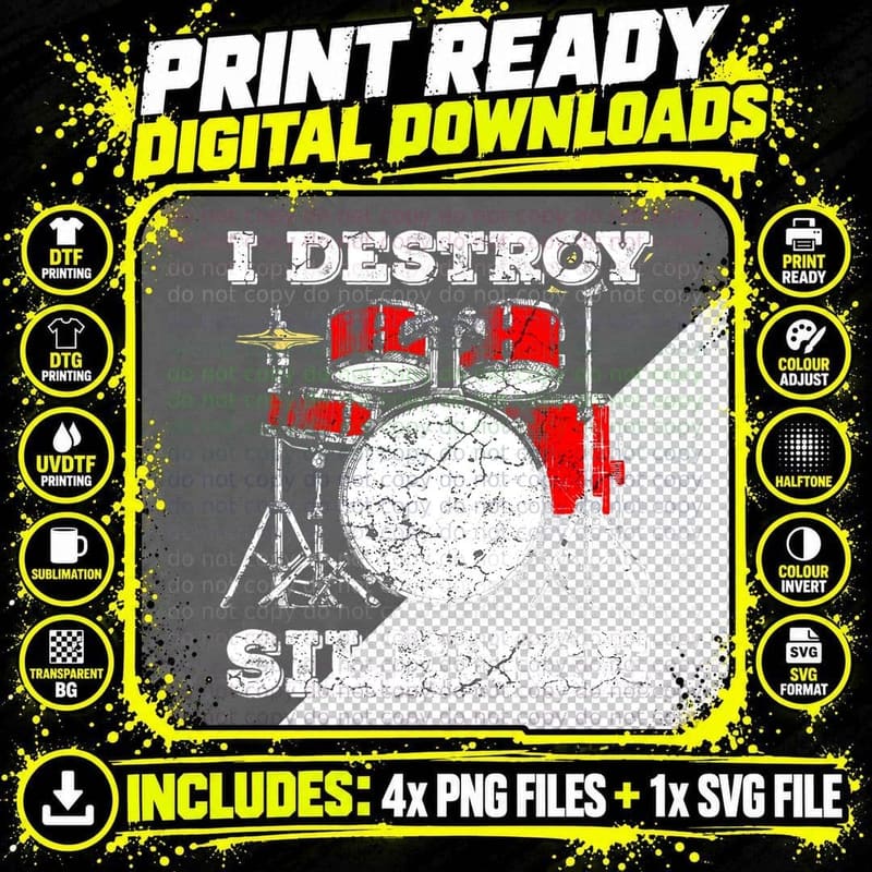 Cool Drummer Saying for a Percussionist and Drummer Png SVG Digital Bundle