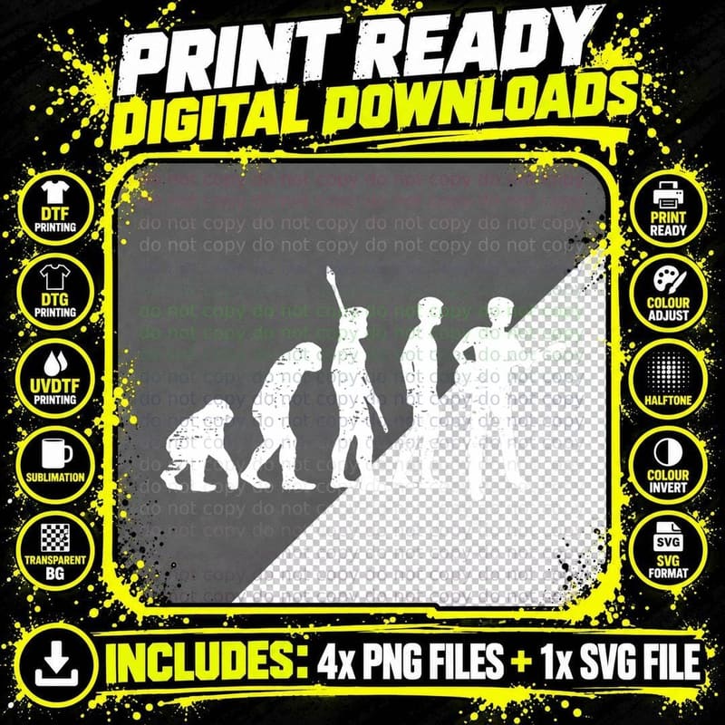 Cool Guitar Player Design Guitarist I Evolution T-Shirt Png SVG Digital Bundle