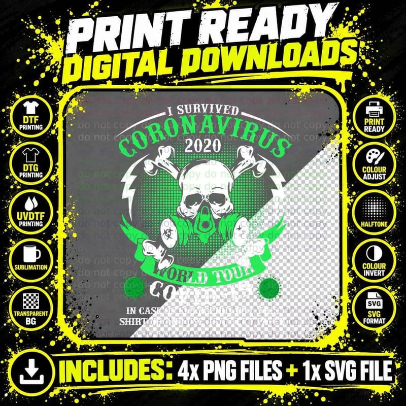 Coronavirus World Tour T-Shirt, Pandemic Awareness Png SVG Digital Bundle