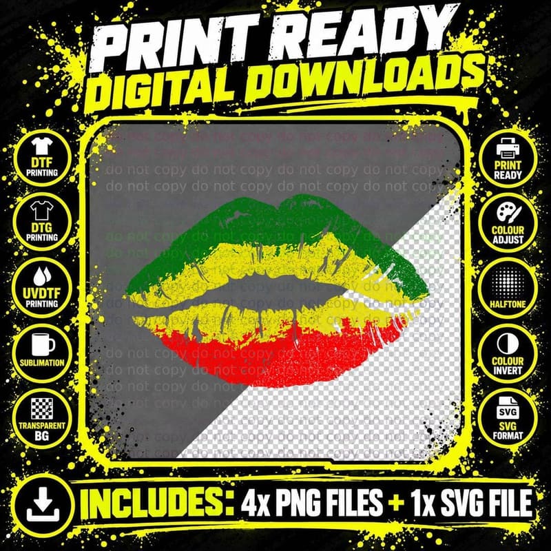 Cute Reggae Art for Men Women Rastafari Rasta Jamaican Png SVG Digital Bundle
