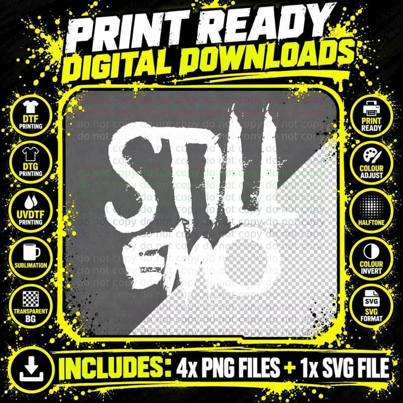 Cute Still Emo Goth 80's and 90's Music Band Lover Png SVG Digital Bundle