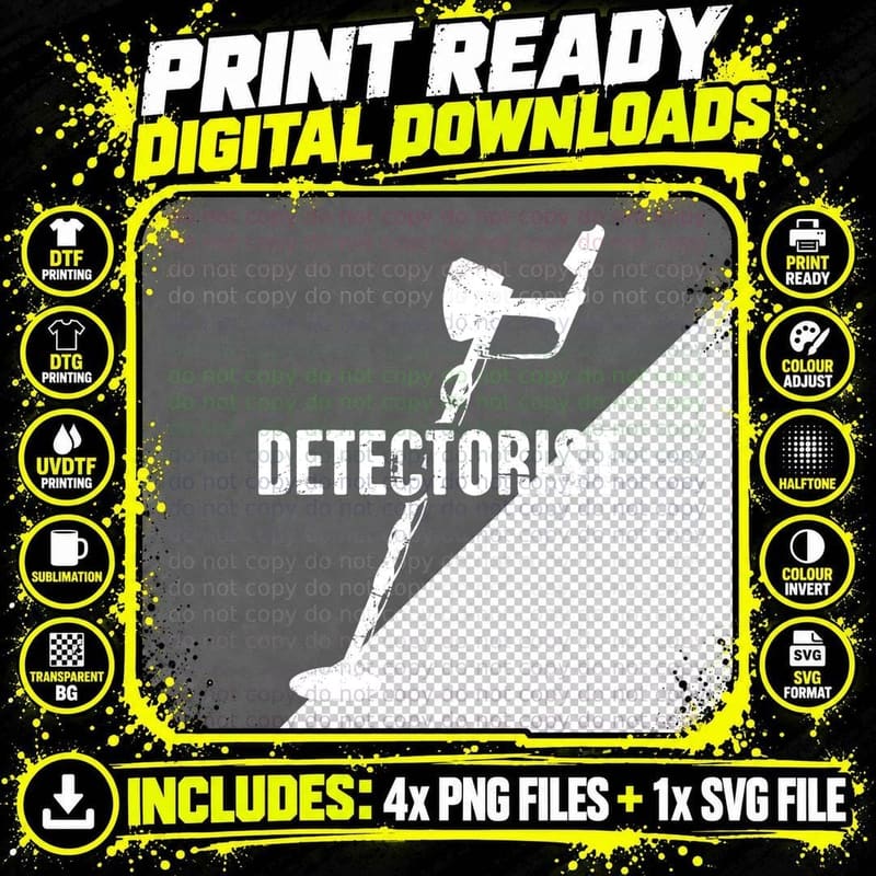 Detectorist Metal Detecting T-Shirt Png SVG Digital Bundle
