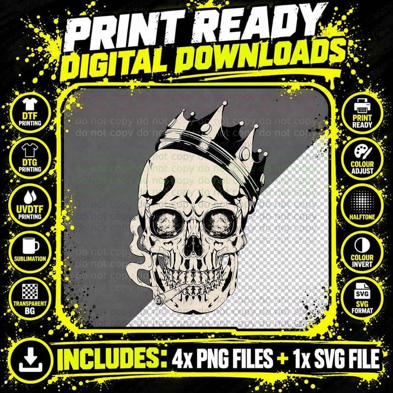 East Side Rap King Skull Hip Hop GOAT Vintage Streetwear Png SVG Digital Bundle