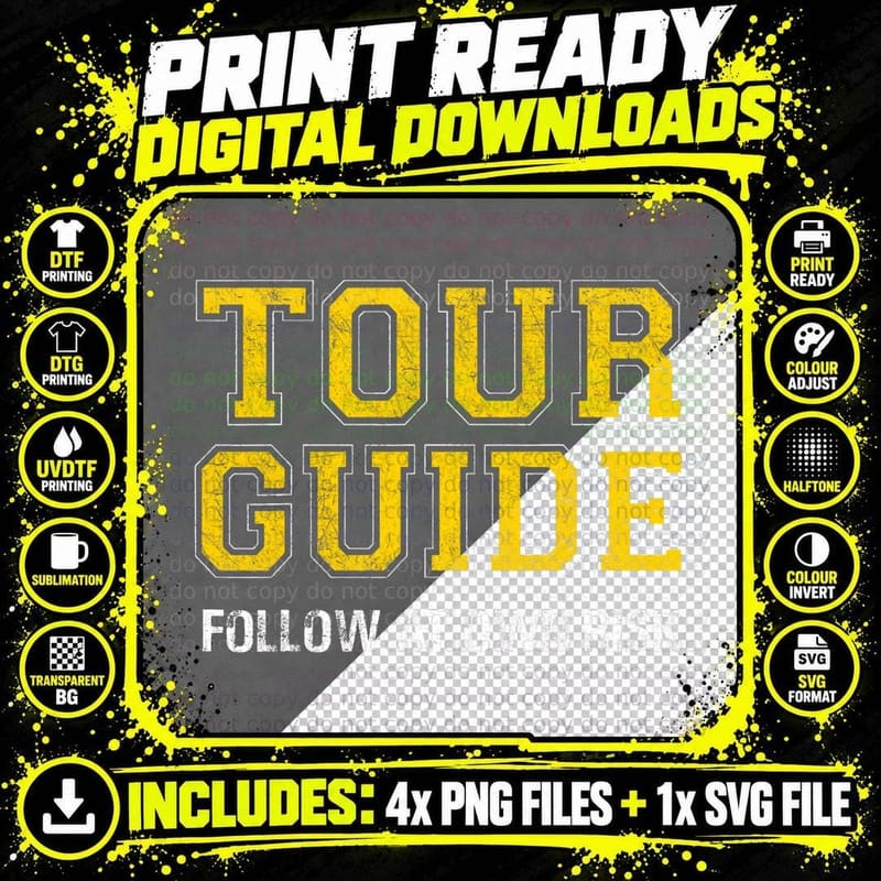 Follow at Own Risk - Funny Tour Guide T-Shirt Png SVG Digital Bundle
