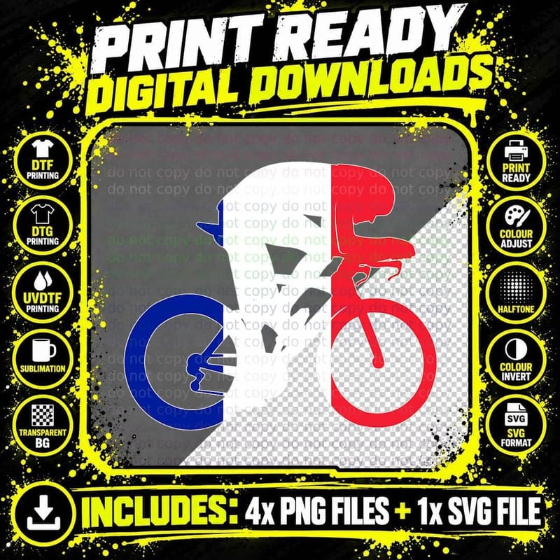 France Bicycle French Road Racing Summer Tour France Png SVG Digital Bundle