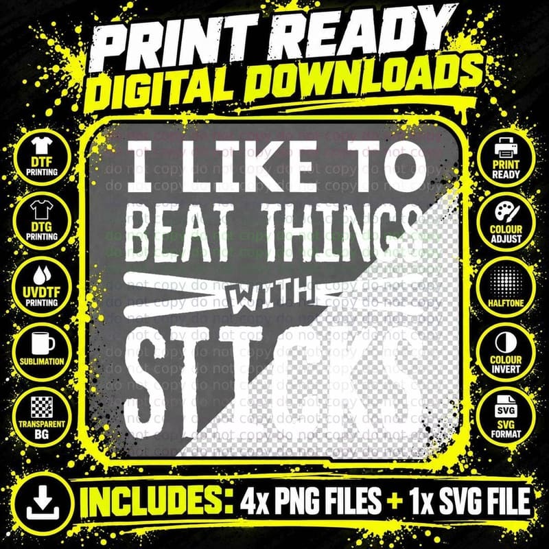Funny Drummer Art Men Women Drum Set Music Lover Png SVG Digital Bundle