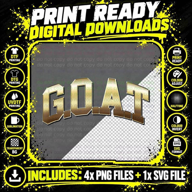 G.o.a.t., Goat, Greatest of All Time, Retro Rap Png SVG Digital Bundle