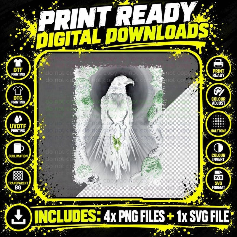 Goth Aesthetic Grunge Occult Emo Satanic Raven Witchy Png SVG Digital Bundle