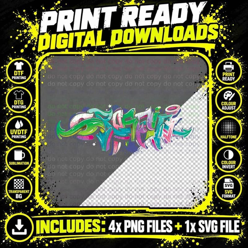 Graffiti Artist Street Art Graffiti Tag Urban Graffitis Png SVG Digital Bundle