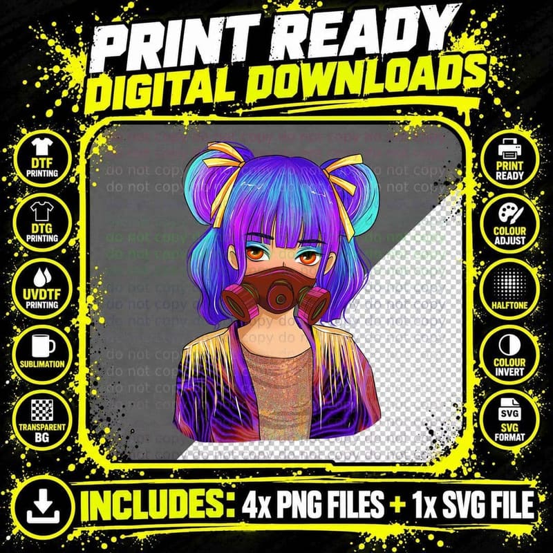 Harajuku Pastel Goth Vaporwave Steampunk Grunge Egirl Png SVG Digital Bundle