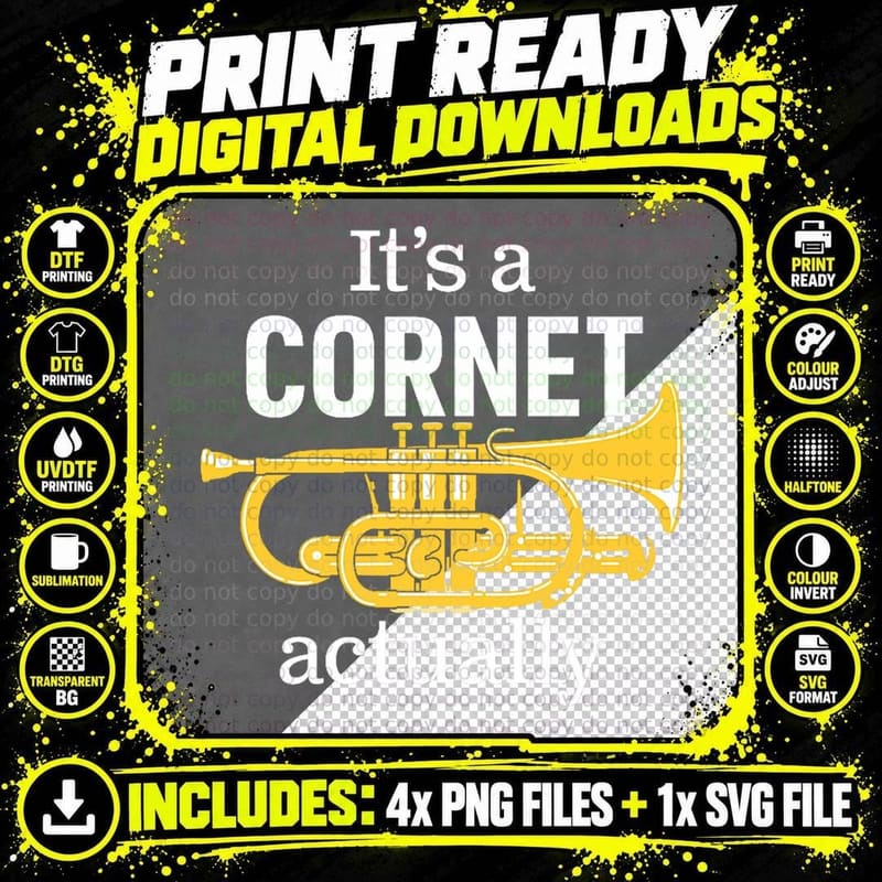 It's a Cornet Actually a Funny Cornet Joke for Brass Png SVG Digital Bundle