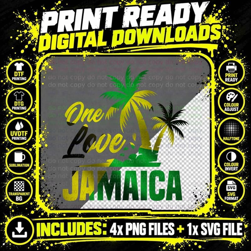 Love Jamaica Caribbean Vacation Reggae Jamaican Jamaica Png SVG Digital Bundle