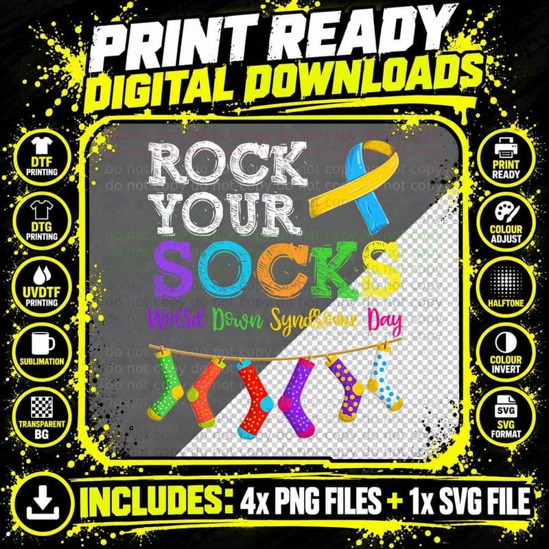 Men Women Kid Down Syndrome Awareness Shirt Png SVG Digital Bundle