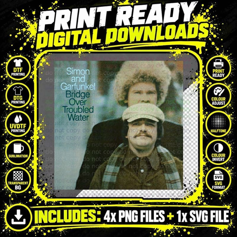 Metal Detecting Duo, Vintage Album Cover Parody Png SVG Digital Bundle