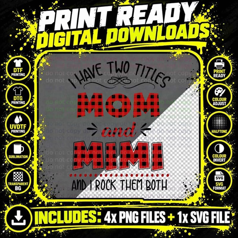 Mom and Mimi I Rock Them Both T-Shirt, Mom Family Png SVG Digital Bundle