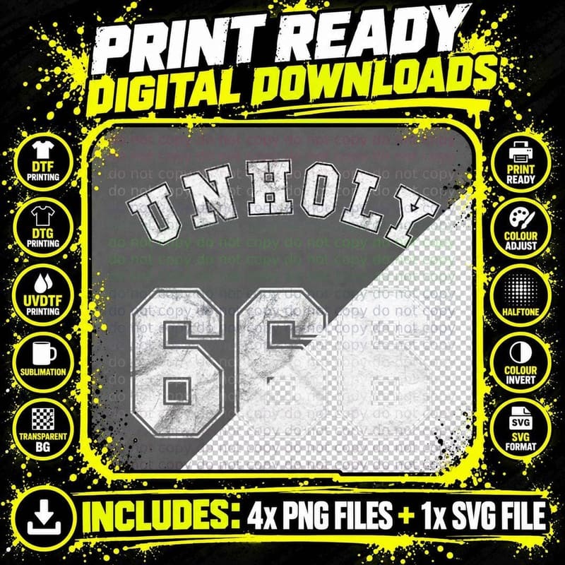 Occult Gothic Grunge Unholy Satan Devil Black Antichrist Png SVG Digital Bundle