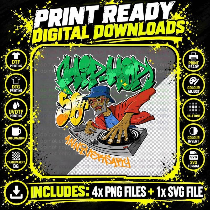 Old School Hip Hop Clothing Retro Hip Hop 90s Graffiti Png SVG Digital Bundle