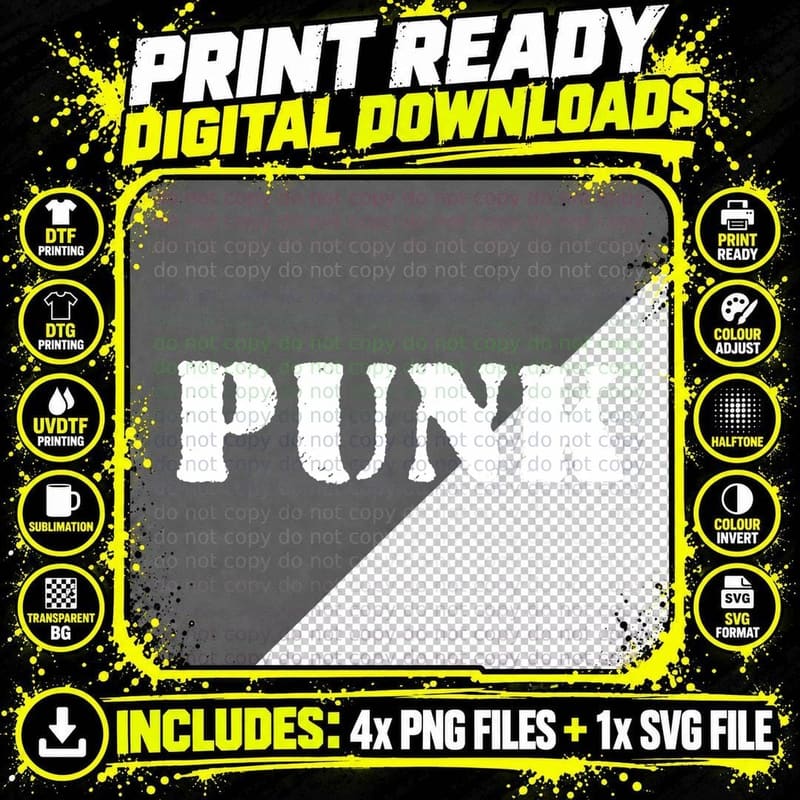 Punk Funny Saying Humor Joke Meme Quote Gift Idea T-Shirt Png SVG Digital Bundle