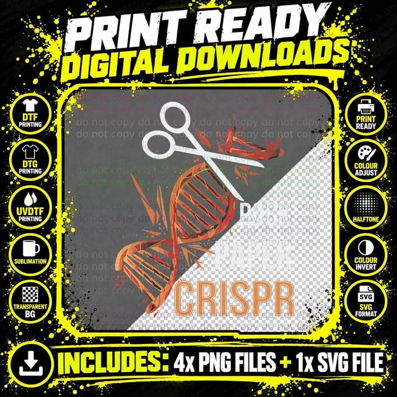 Rock - Paper - Crispr Pun for a Crispr Genetic Engineer Png SVG Digital Bundle
