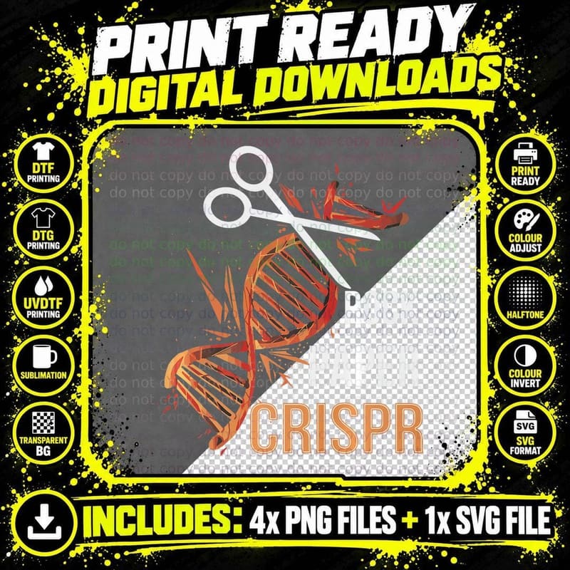 Rock - Paper - Crispr Pun for a Crispr Genetic Engineer Png SVG Digital Bundle