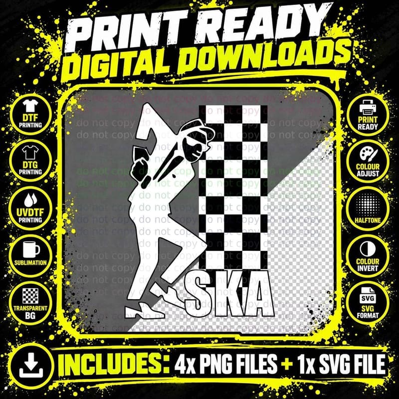 Ska Music T-Ska Music Is Life Ska Reggae T-Shirt Png SVG Digital Bundle