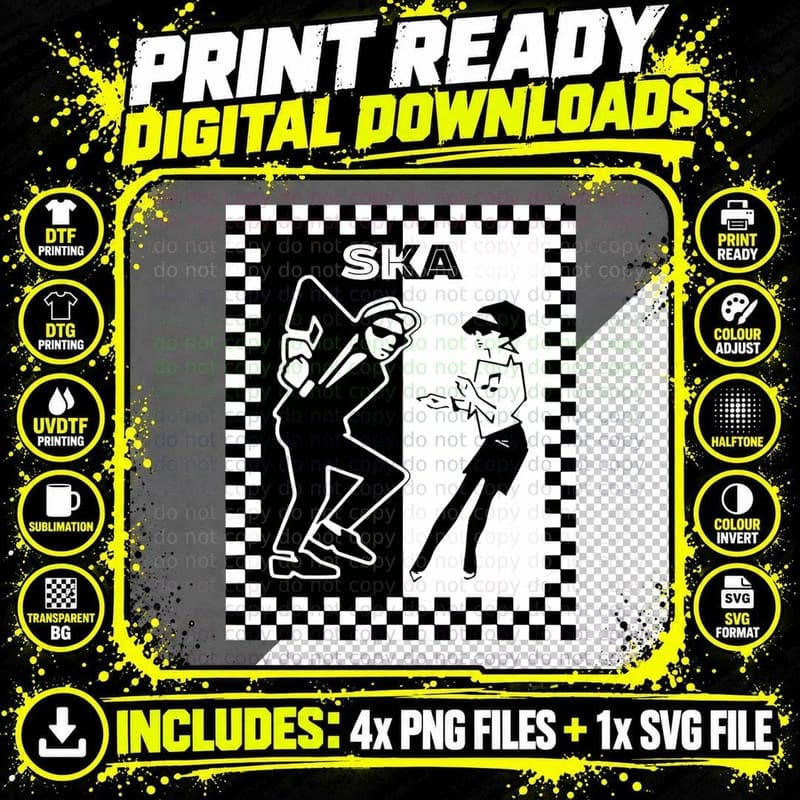 Ska Shirt Ska Music Clothing Ska Reggae T-Shirt Png SVG Digital Bundle