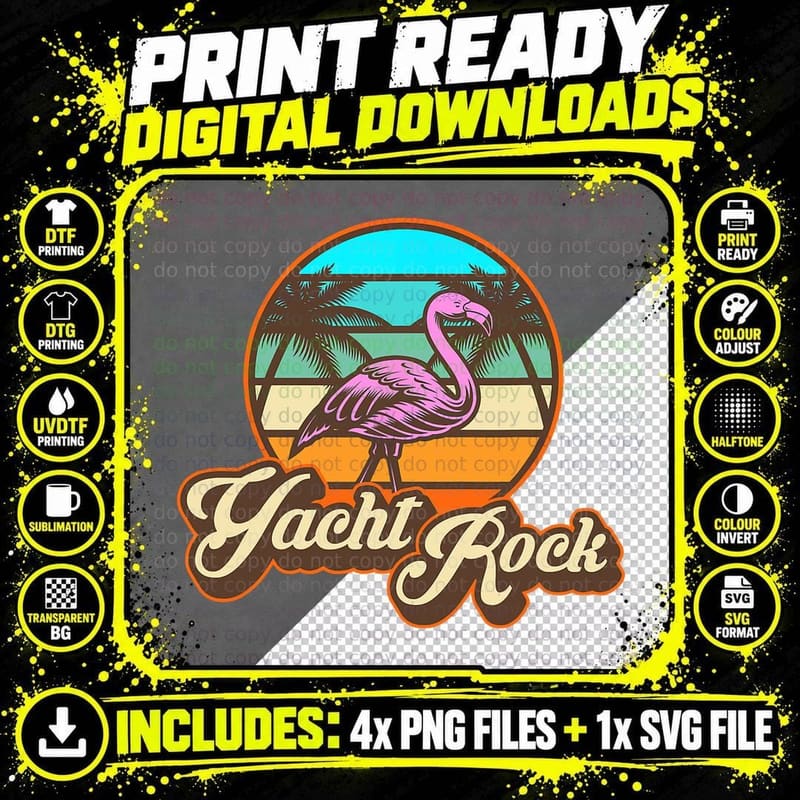 Yacht Rock Forever T-Shirt 70s 80s Retro T-Shirt Png SVG Digital Bundle
