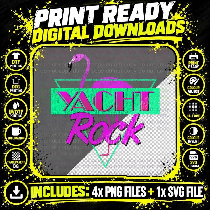 Yacht Rock Party Boat Drinking T-Shirt 80s Faded T-Shirt Png SVG Digital Bundle